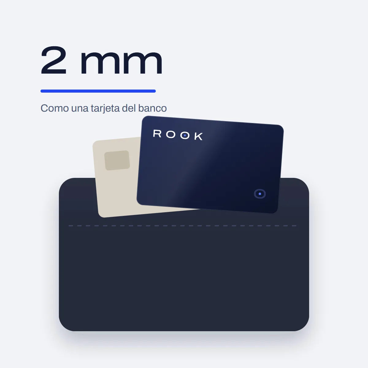 Mide 1.8 mm y entra en la ranura de tu cartera
