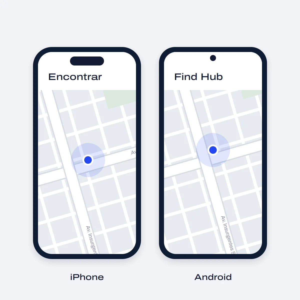 Funciona con iPhone en Encontrar o con Android en Find Hub